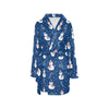 Snowman Print Design LKS306 Women's Fleece Robe