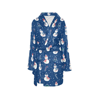 Snowman Print Design LKS306 Women's Fleece Robe