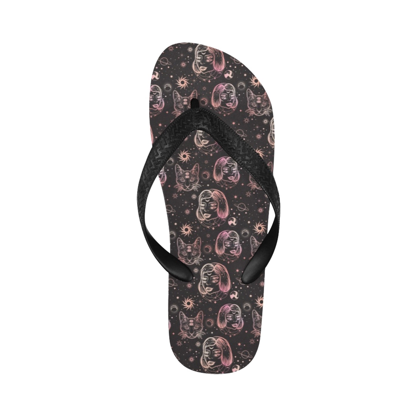 Third Eye Girl Cat Print Design LKS305 Flip Flops