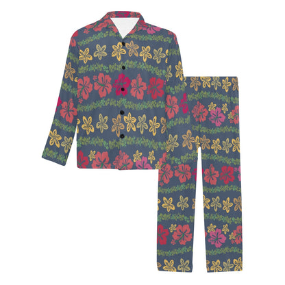 Hawaiian Themed Pattern Print Design H018 Men's Long Pajama Set