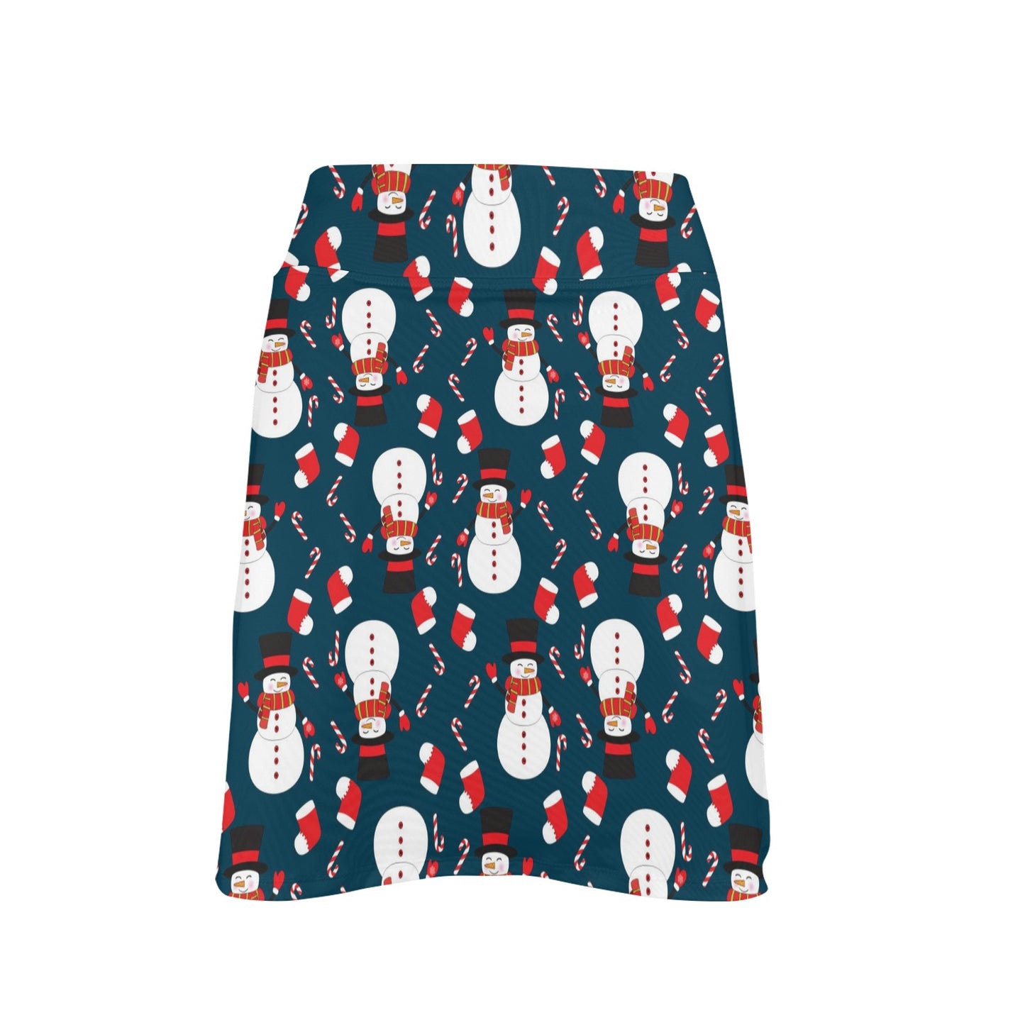 Snowman Print Design LKS301 17" Golf & Pickleball Skort with Pockets