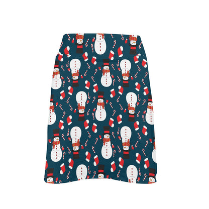 Snowman Print Design LKS301 17" Golf & Pickleball Skort with Pockets