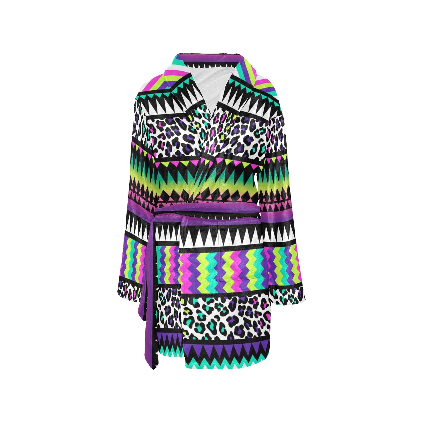 Animal Skin Aztec Rainbow Women's Fleece Robe