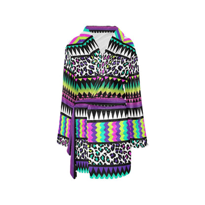 Animal Skin Aztec Rainbow Women's Fleece Robe