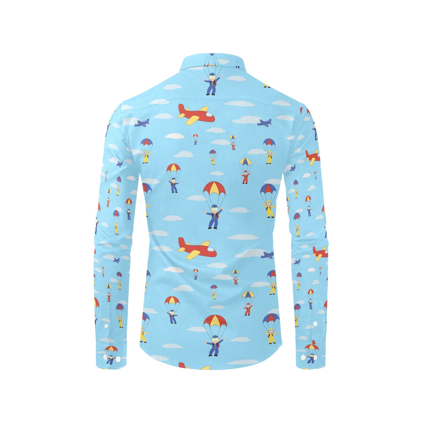 Skydiver Print Design LKS304 Men's Long Sleeve Dress Shirt