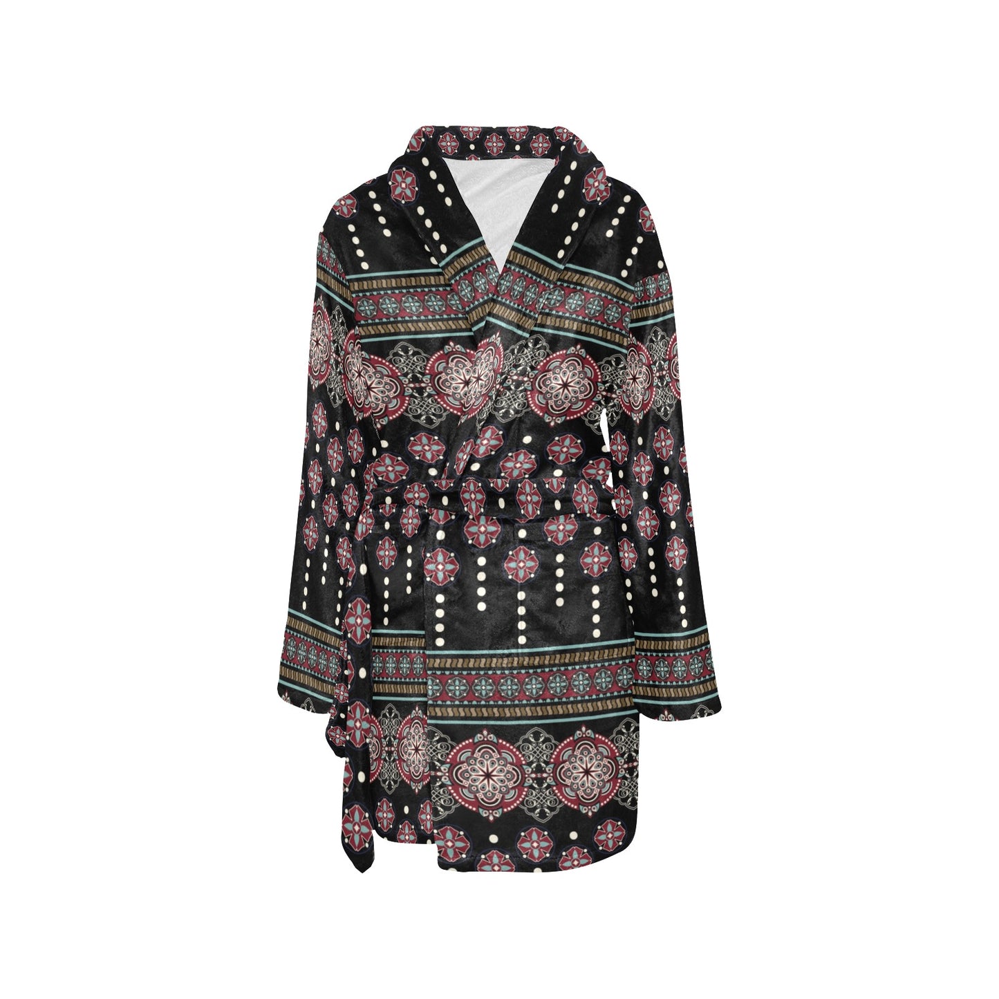Ethnic Dot Style Print Pattern Women's Fleece Robe