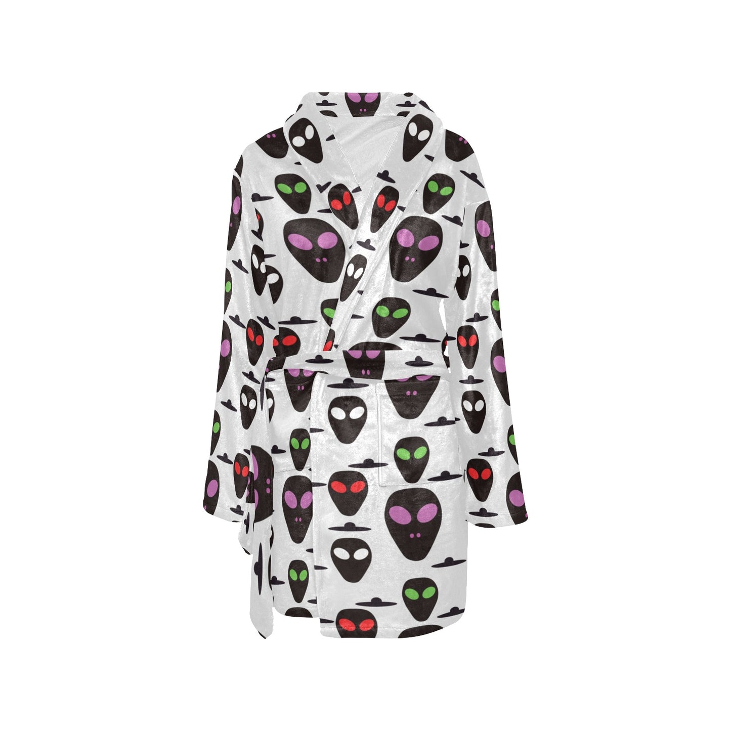 Alien Pattern Print Design 06 Women's Fleece Robe