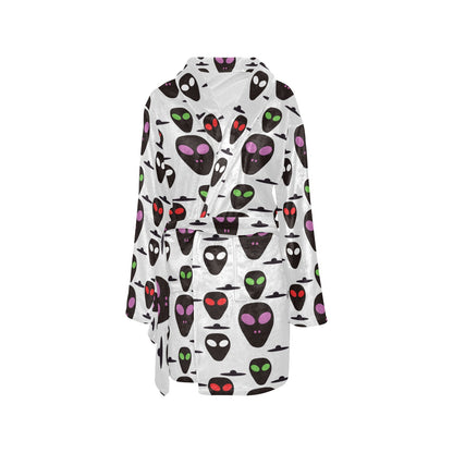 Alien Pattern Print Design 06 Women's Fleece Robe