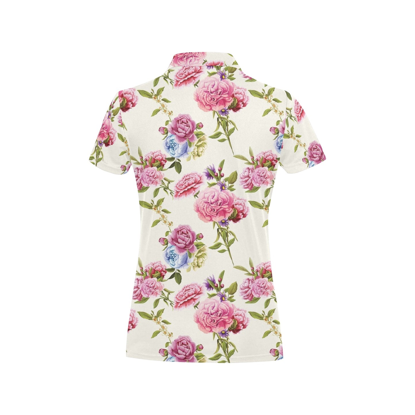 Carnations Pattern Print Design CN02 Women's Polo Shirt