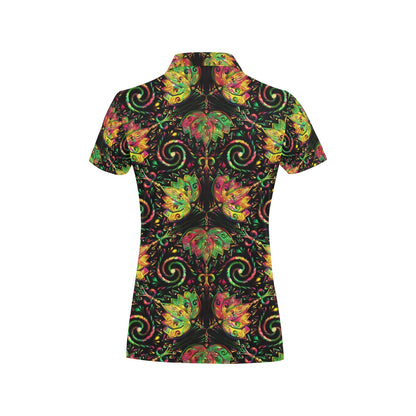 lotus Boho Pattern Print Design LO09 Women's Polo Shirt