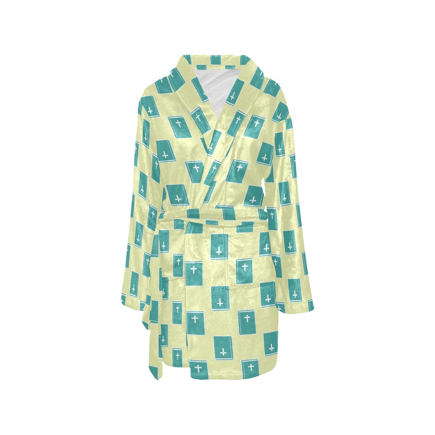 Bible Pattern Print Design 04 Women's Fleece Robe