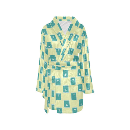 Bible Pattern Print Design 04 Women's Fleece Robe