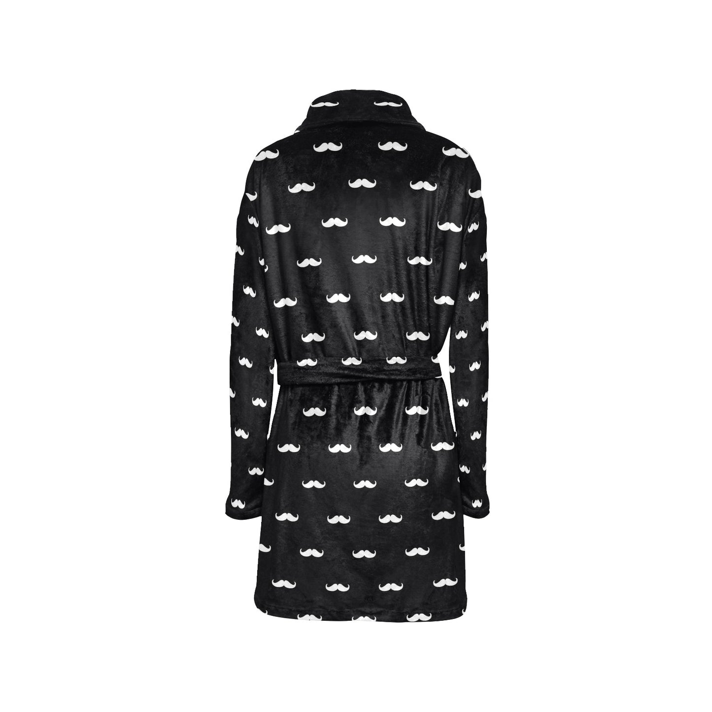 Mustache Pattern Print Design A04 Women's Fleece Robe