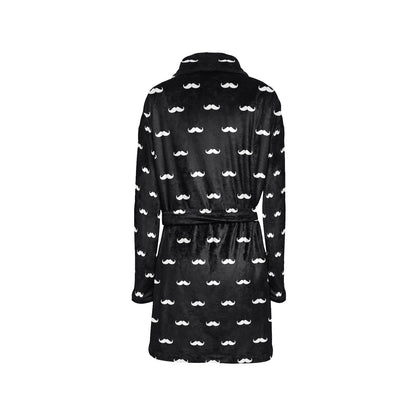 Mustache Pattern Print Design A04 Women's Fleece Robe