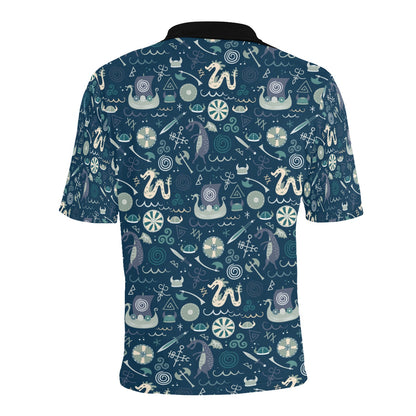 Vikings Print Design LKS305 Men Polo Shirt