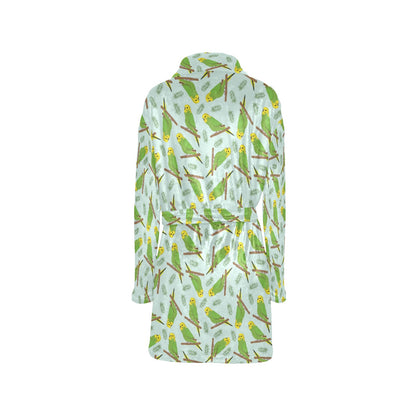 Budgerigar Pattern Print Design 04 Women's Fleece Robe