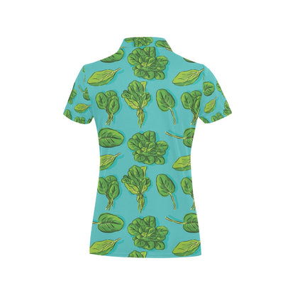Spinach Print Design LKS301 Women's Polo Shirt