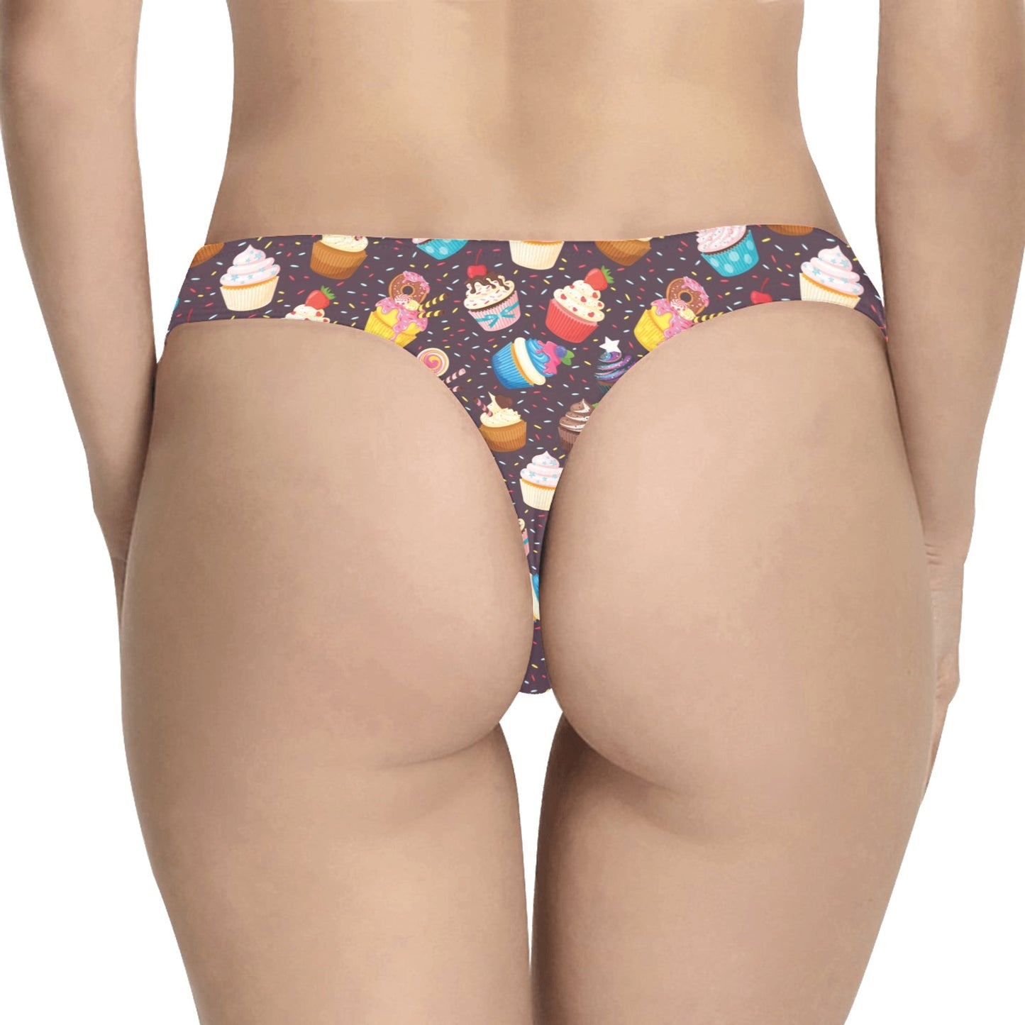 Cupcakes Party Print Pattern Women's Thongs