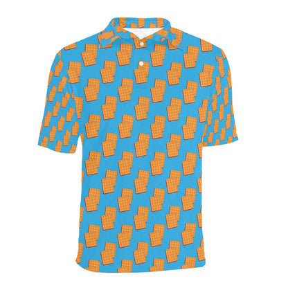 Waffle Print Design LKS304 Men Polo Shirt