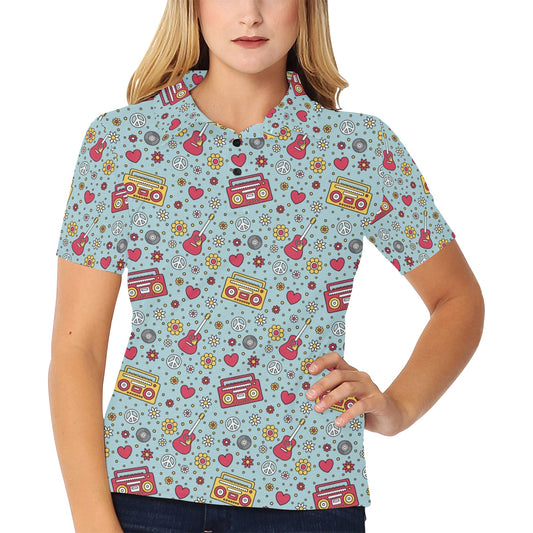 Hippie Print Design LKS307 Women's Polo Shirt