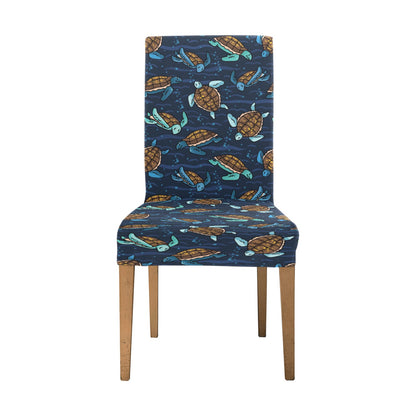 Sea Turtle Print Design LKS3011 Dining Chair Slipcover