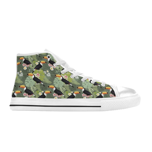 Toucan Print Design LKS304 Men's High Top Canvas Shoes