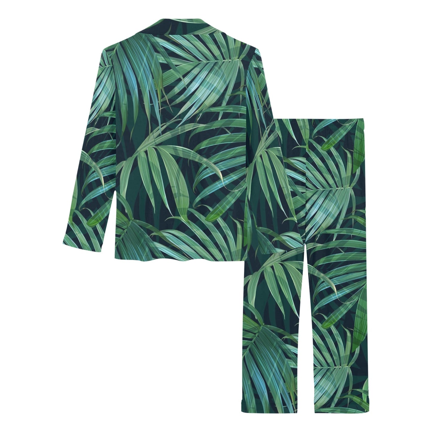 Tropical Flower Pattern Print Design TF011 Women's Long Pajama Set