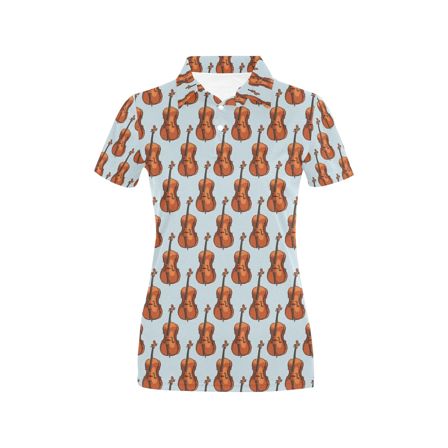 Violin Print Design LKS406 Women's Polo Shirt