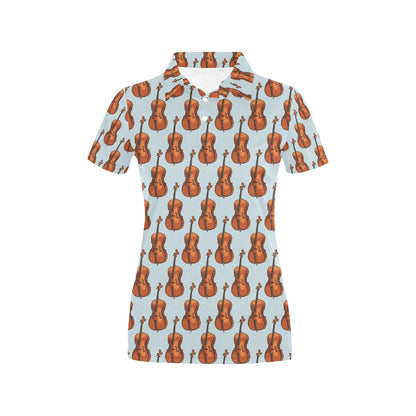Violin Print Design LKS406 Women's Polo Shirt