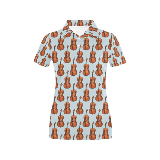 Violin Print Design LKS406 Women's Polo Shirt