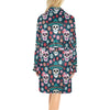 Sugar Skull Print Design LKS308 Women's Fleece Robe