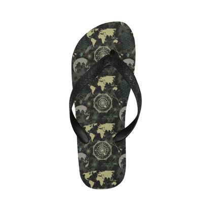 World Map Print Design LKS303 Flip Flops
