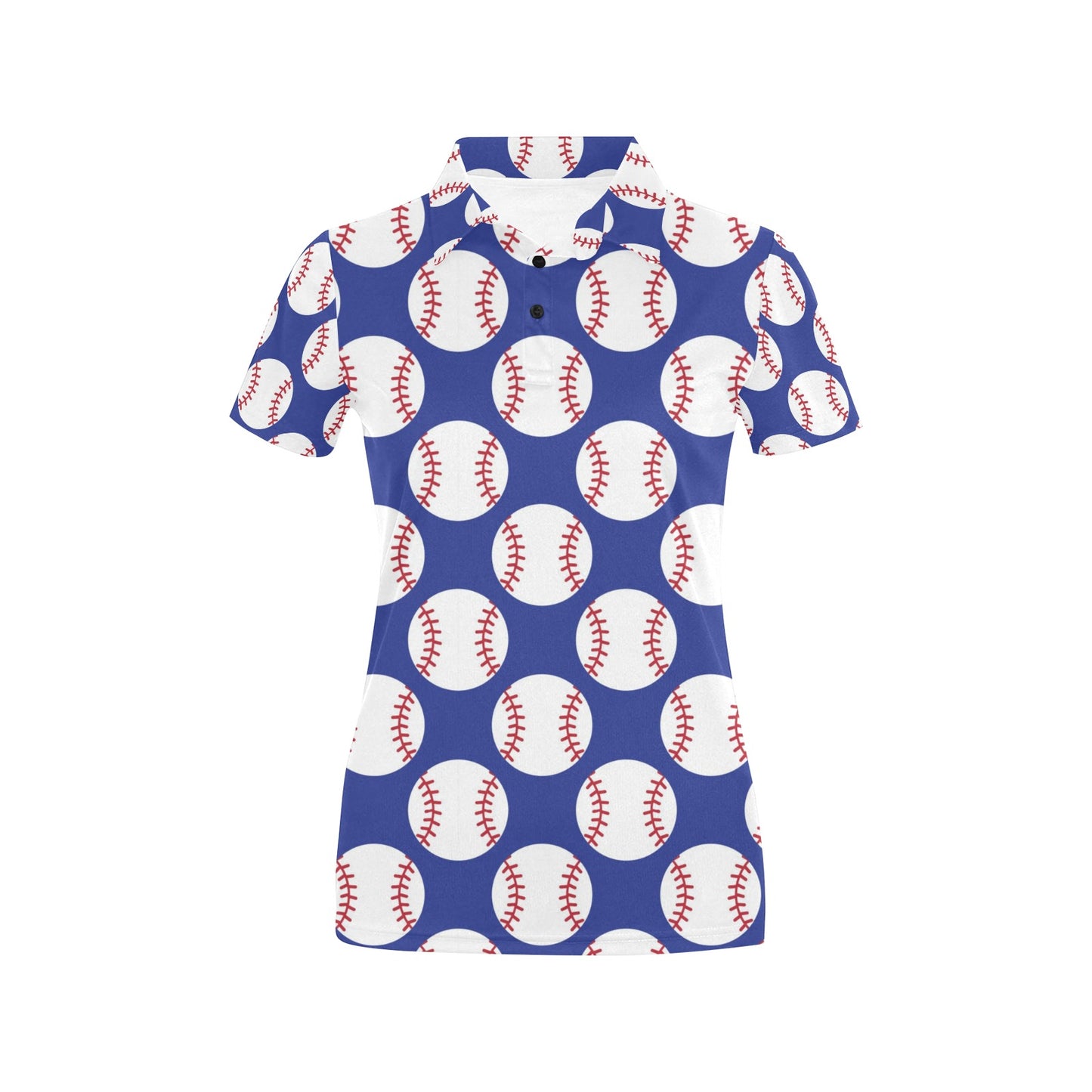 Baseball Blue Background Women's Polo Shirt
