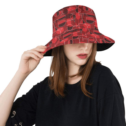 Wine Glass Print Design LKS301 Unisex Bucket Hat