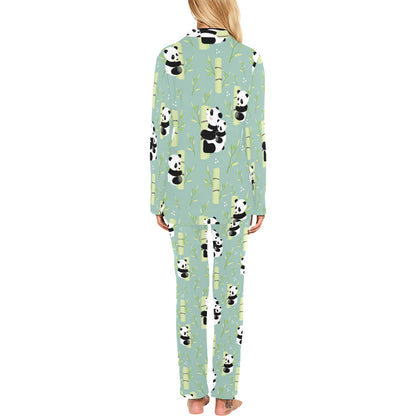 Panda Pattern Print Design A03 Women's Long Pajama Set