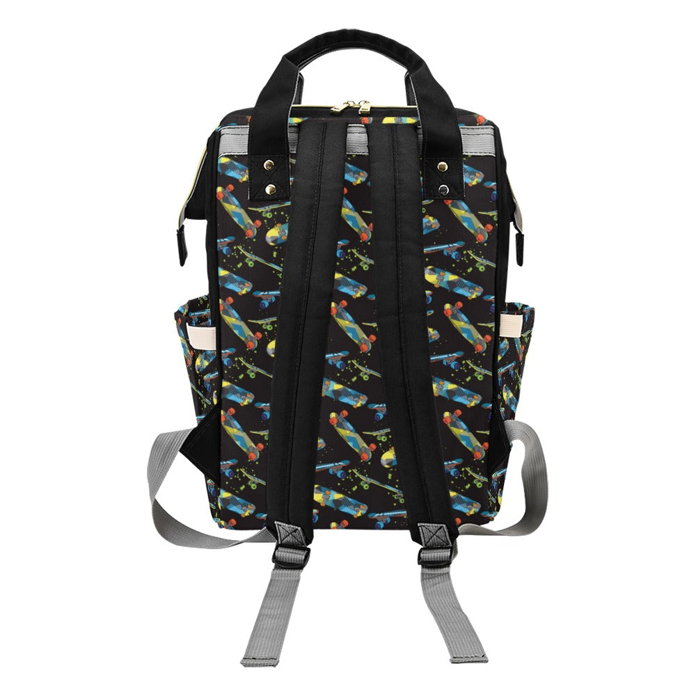Skateboard Print Design LKS305 Diaper Bag Backpack
