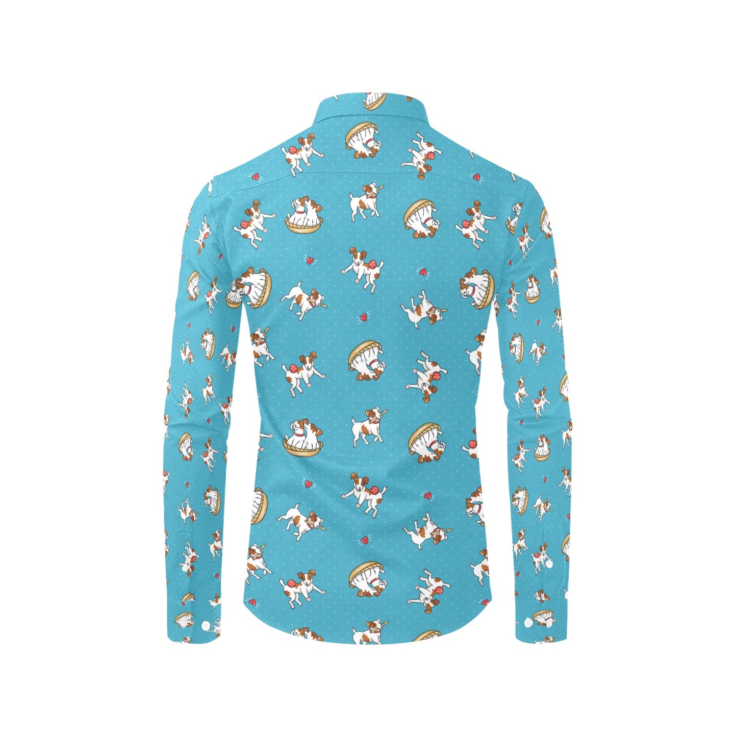 Russell Terriers Playing Print Design LKS305 Men's Long Sleeve Dress Shirt