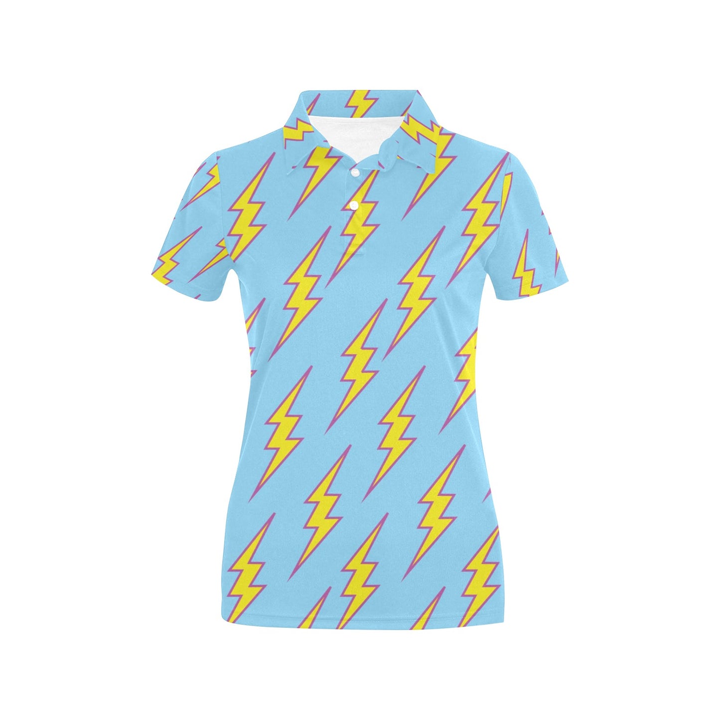 Lightning Thunder Pattern Print Design 02 Women's Polo Shirt