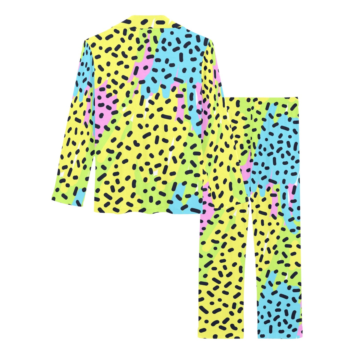90s Pattern Print Design 2 Women's Long Pajama Set