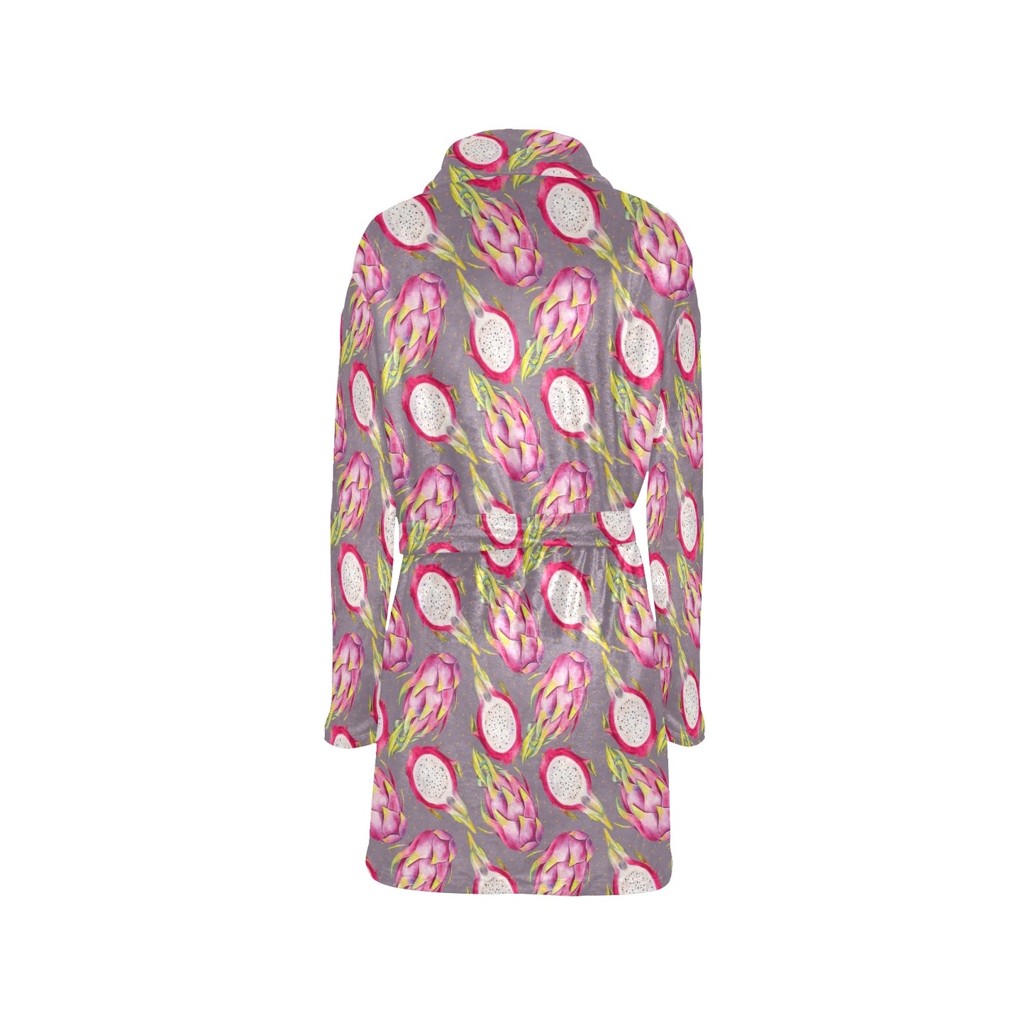 Dragonfruit Pattern Print Design DF03 Women's Fleece Robe