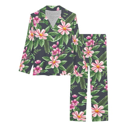 Summer Floral Pattern Print Design SF010 Women's Long Pajama Set