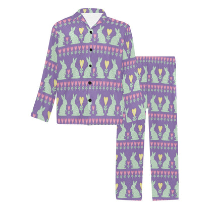 Rabbit Pattern Print Design RB01 Men's Long Pajama Set