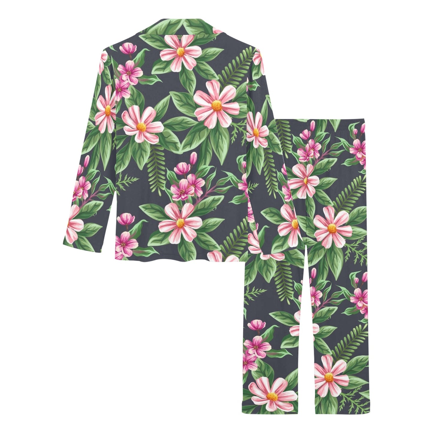 Summer Floral Pattern Print Design SF010 Women's Long Pajama Set