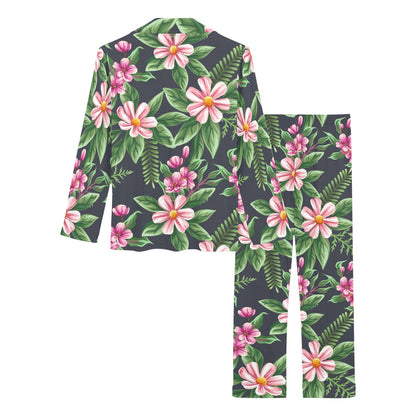 Summer Floral Pattern Print Design SF010 Women's Long Pajama Set