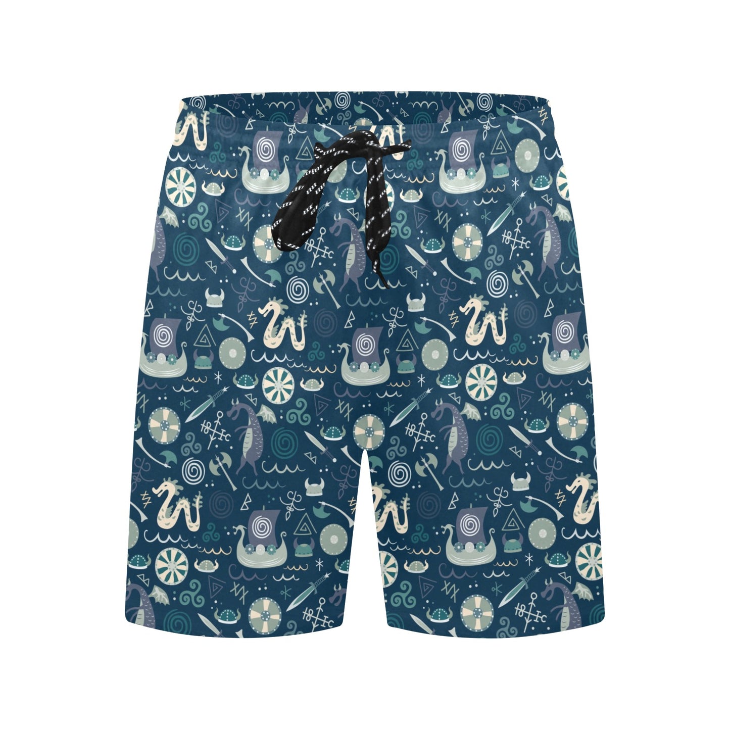 Vikings Print Design LKS305 Men's Swim Trunks Beach Shorts