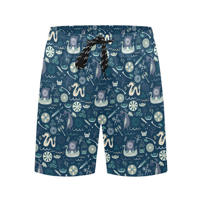 Vikings Print Design LKS305 Men's Swim Trunks Beach Shorts