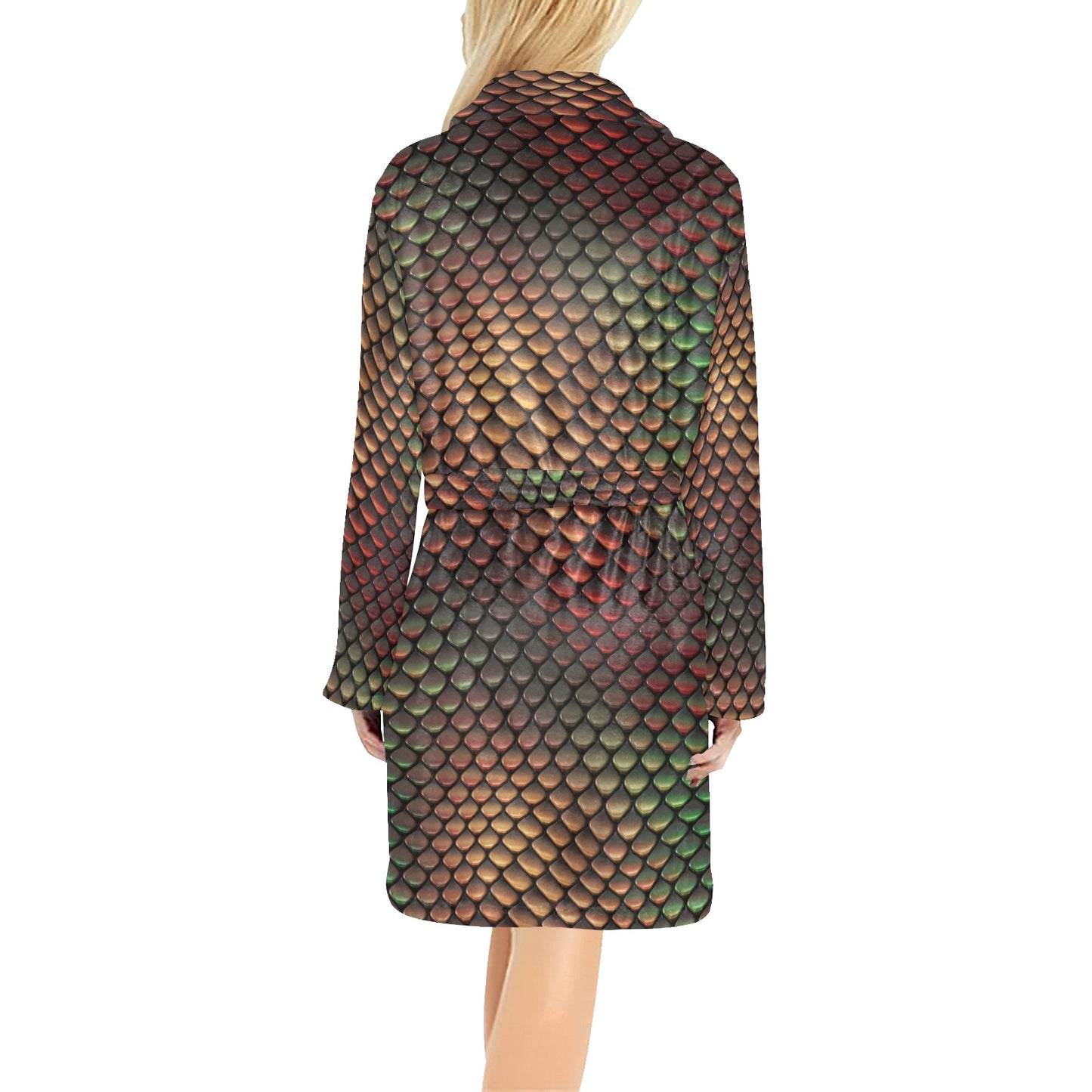 Snake Skin Colorful Print Women's Fleece Robe
