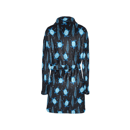 Sea Turtle Print Design LKS3013 Women's Fleece Robe