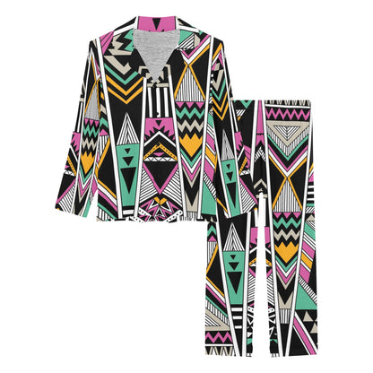 Tribal Aztec Triangle Women's Long Pajama Set