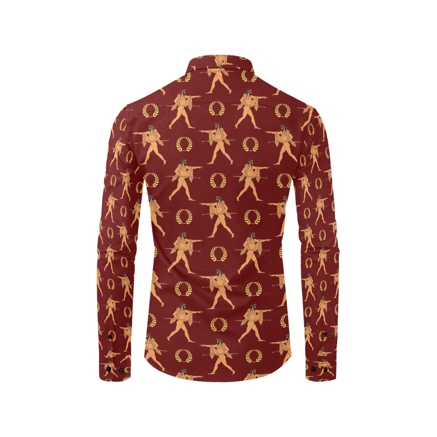 Ancient Greek Print Design LKS307 Men's Long Sleeve Dress Shirt